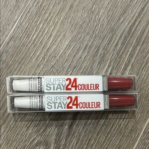 2X Maybelline SuperStay 24 Longwear Lip Color #310 optic Ruby